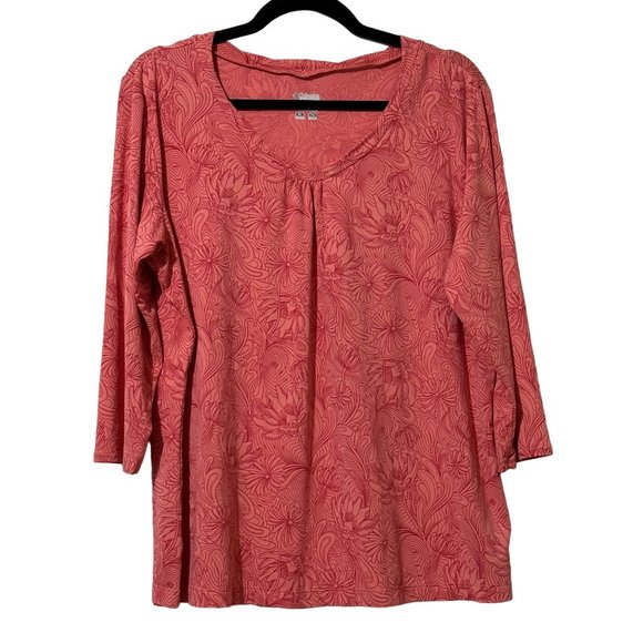 Columbia Titanium women's size XL coral floral long sleeve pullover - Picture 1 of 9